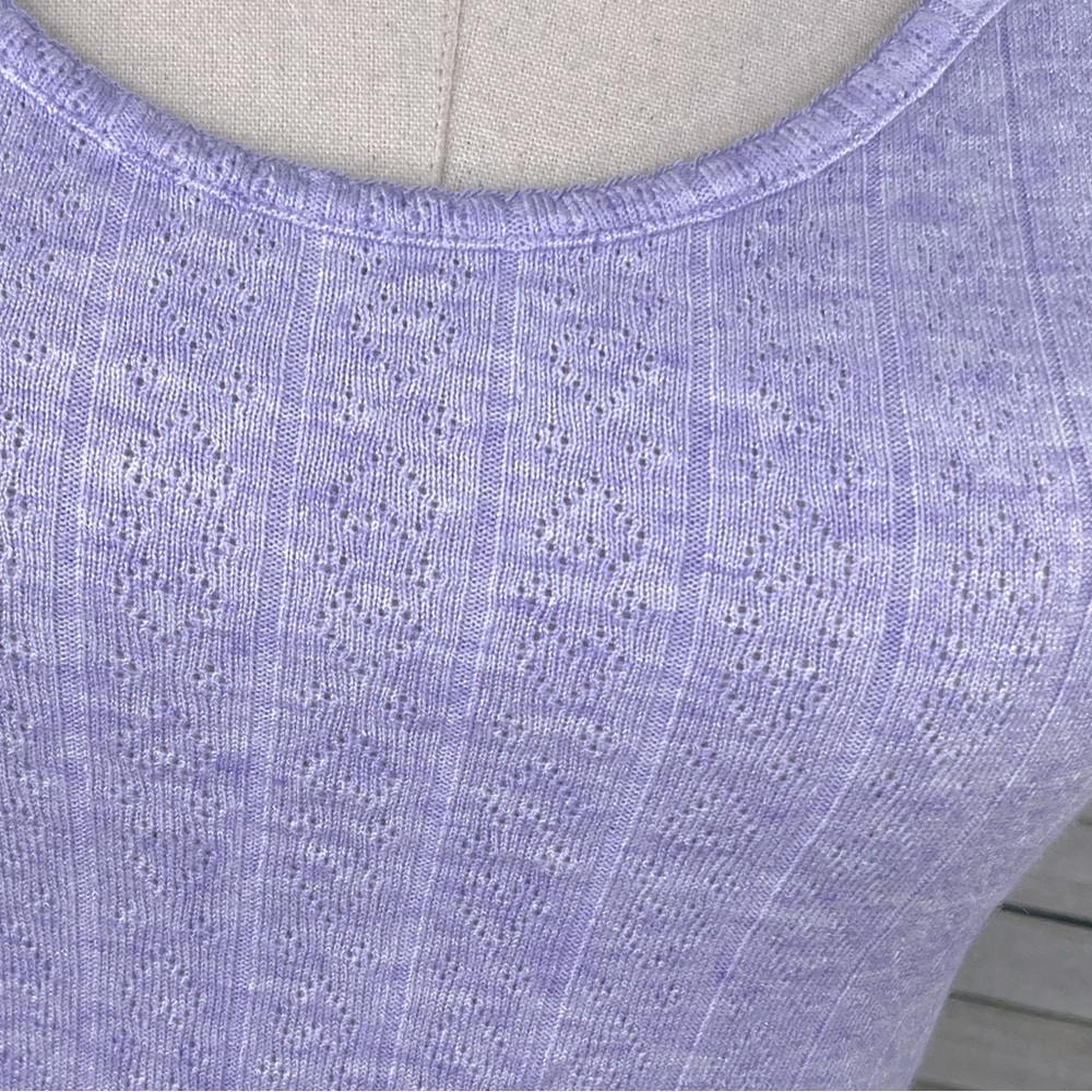 PRIMARK Cropped Cami Top Perforated Heart Design Purple-Small - Picture 2 of 3